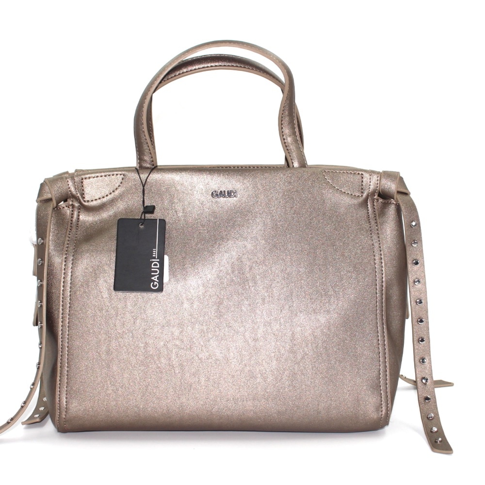 Geanta shopper de dama, Gaudi, Model Lily V9AI-71380, Piele ecologica, Plumb, 31x27x17