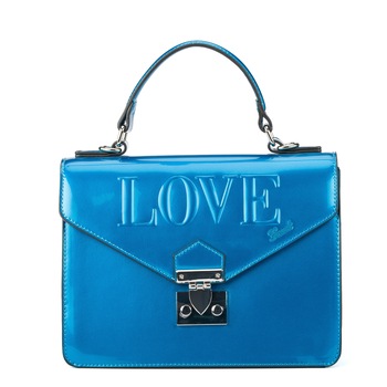 Geanta de mana de dama, Gaudi, Model Lovely V9AI-V9AI-71370, Piele ecologica, Efect lucios, Albastru, 24x18x9 Geanta de mana de dama, Gaudi, Model Lovely V9AI-V9AI-71370, Piele ecologica, Efect lucios, Albastru, 24x18x9