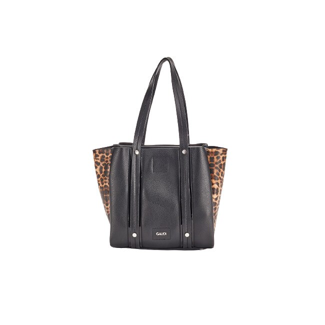 Geanta tote mica de dama, Gaudi, Model Anya Macula V9AI-71411, Mica, Piele ecologica, Negru, 24x23x13