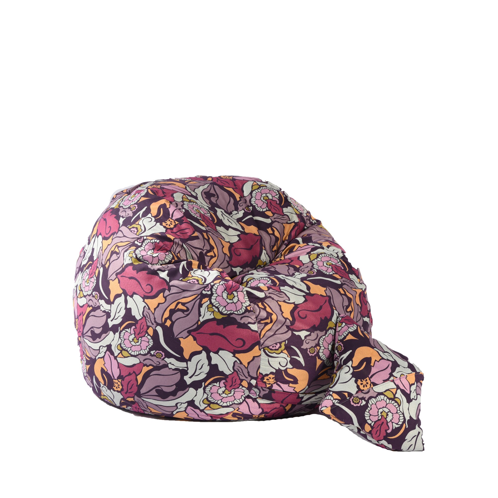 Set Fotoliu Puf Matusalem si perna decorativa Flower Power (Gama Premium Textil), umplut cu fulgi de burete memory mix
