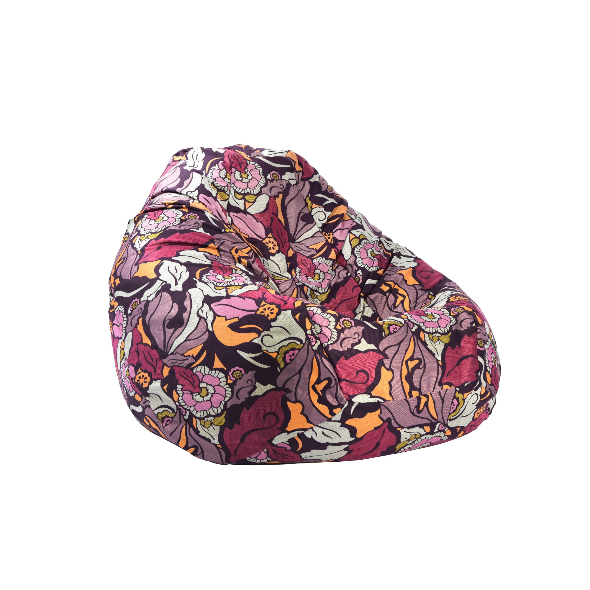 Fotoliu Pufrelax tip Sac Nirvana Gigant Gama Premium Textil, Flower Power , umplut cu perle polistiren