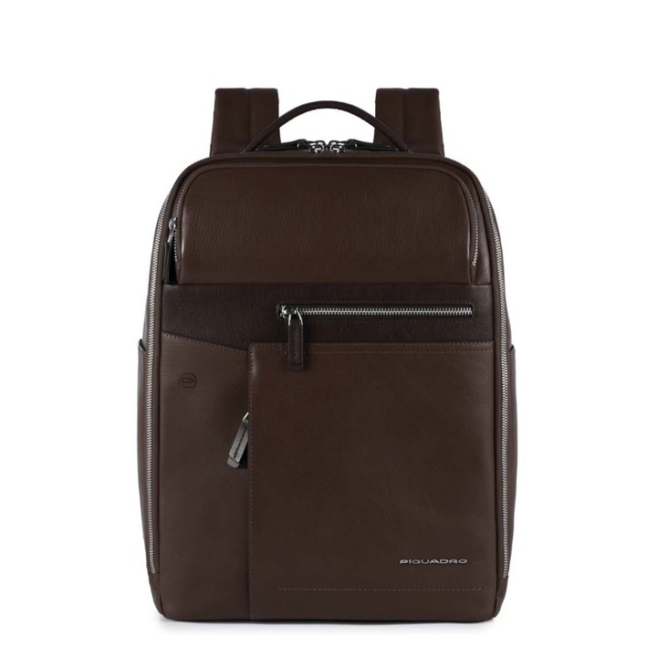 Rucsac Piquadro, din piele naturala, port laptop 14 '', CA4118W82/TM, maro