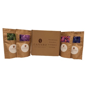 Set Cadou 4 pungi Cafea boabe, CAFFERO, cu cafeina, 1000 g Set Cadou 4 pungi Cafea boabe, CAFFERO, cu cafeina, 1000 g