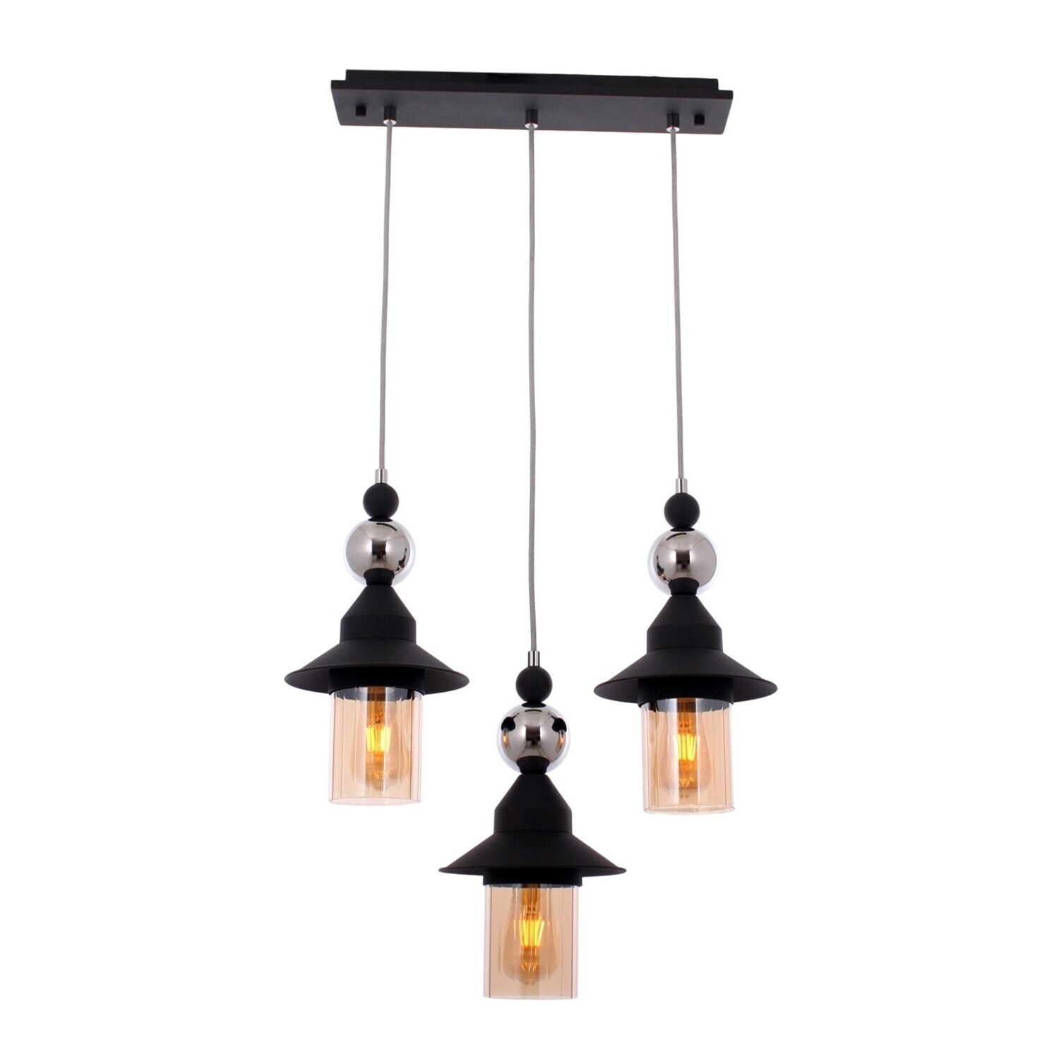 Lustra Avonni AV-65083-3Y-BSY, 3x 60 W ,E27, Negru