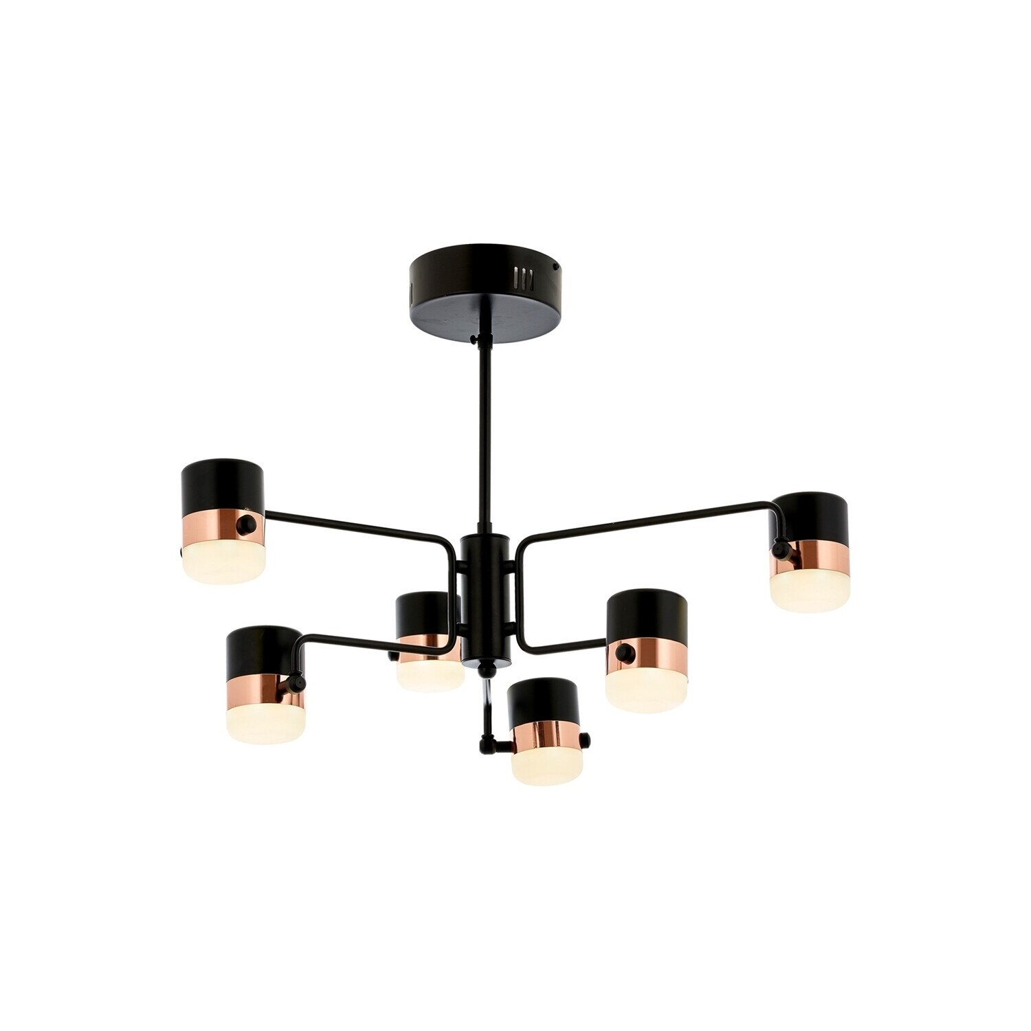 Lustra Avonni AV-1769-6CPR, 1x 48 W ,LED, Cupru/Negru