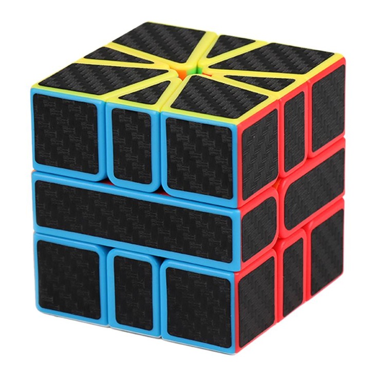 Cub Magic 3x3x3 Moyu MoFang Meilong SQ1, Stickere fibra carbon, 246CUB