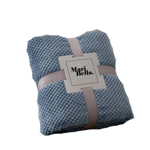 Patura de plus in carouri, albastru, 160x200 cm