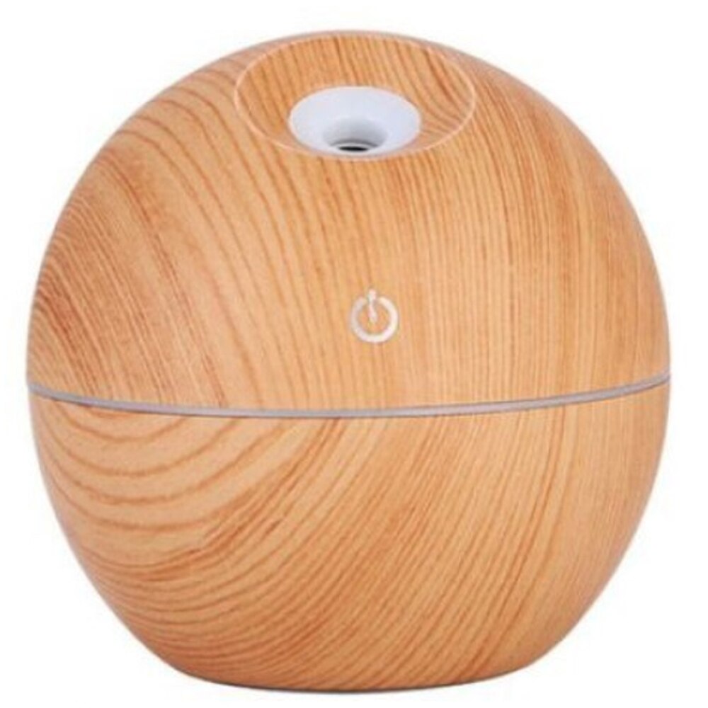 Umidificator led stejar deschis model rotund capacitate 130 ml