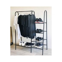 Stand suport umerase si pantofi, Garderob Homs, metal, negru