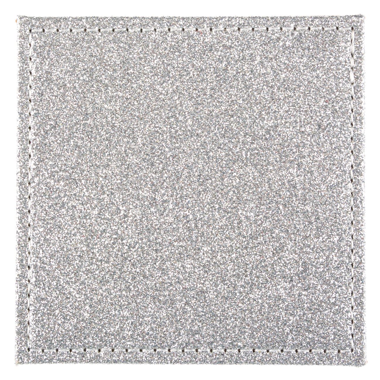 Suport pahar, Zola®, pentru sarbatori, patrat, argintiu, glitter 10x10cm