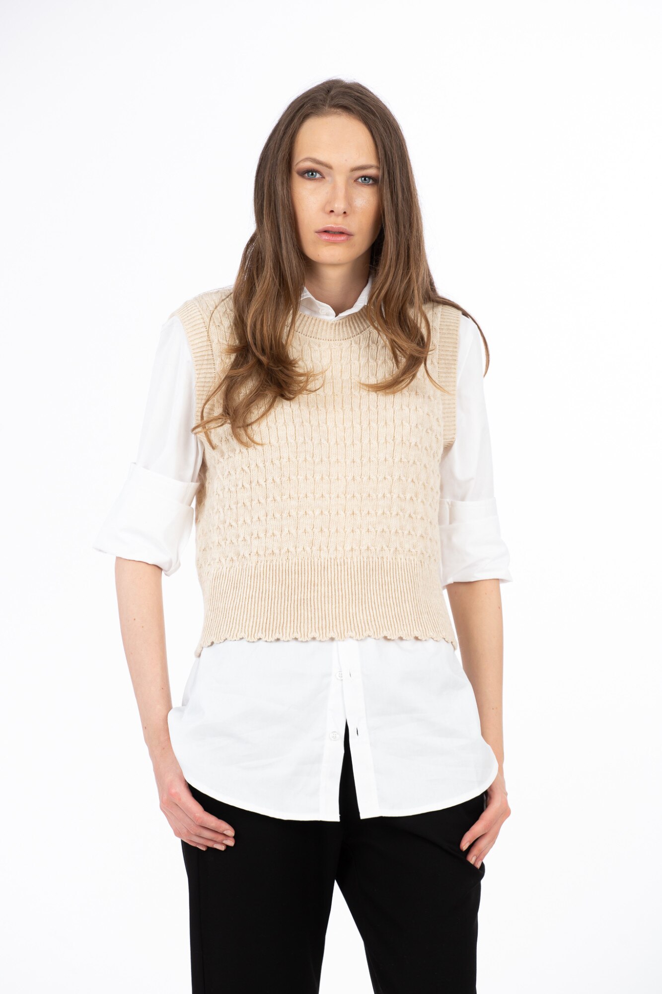 Vesta BE YOU cu torsade, Bej