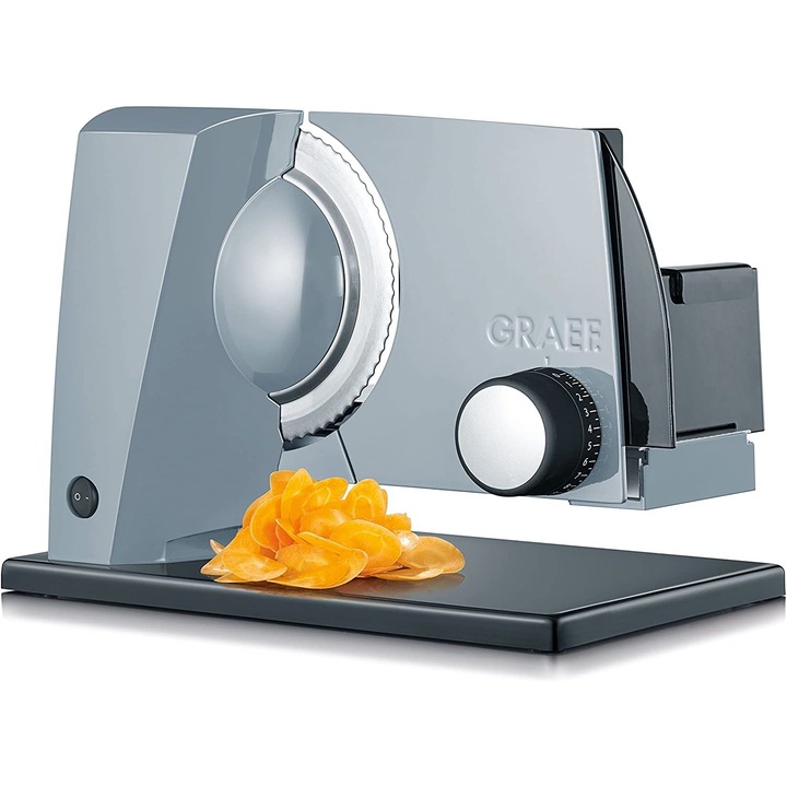 Graef SlicedKitchen Elektromos szeletelő, pengetakaró lappal a tökéletes szeletelésért, kompakt kialakítás, többfunkciós, ezüst
