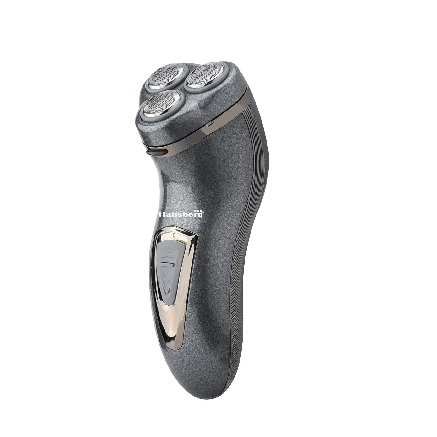 Aparat de ras Hausberg, 3 Capete Rotative din Otel Inoxidabil, Indicator Led incarcare, Perie de curatat, Cablu pentru reincarcare, Negru