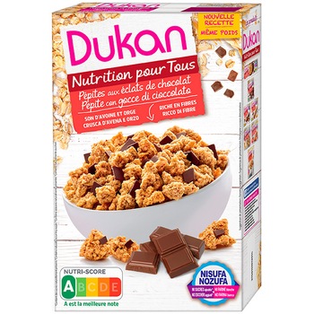 Cereale cu tarate de ovaz si ciocolata, fara zahar, dieta Dukan, 350g Cereale cu tarate de ovaz si ciocolata, fara zahar, dieta Dukan, 350g