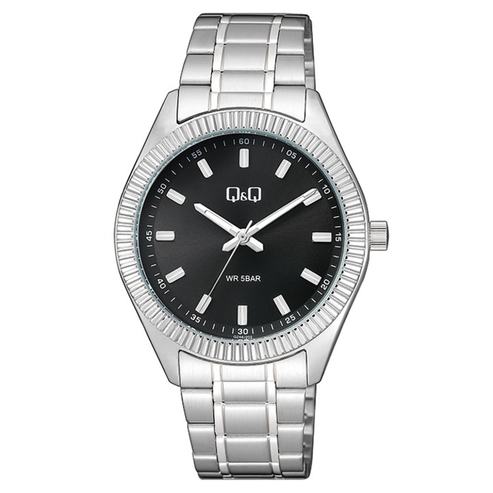 Ceas barbatesc Q&Q QZ48J202Y Otel inoxidabil, Negru