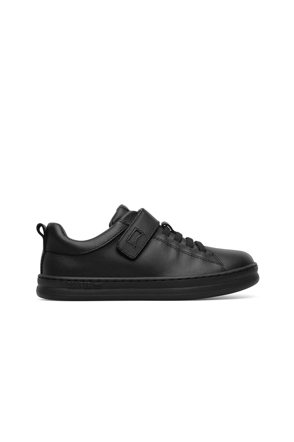 Camper, Pantofi sport de piele cu insertii de material textil, Negru, 28 EU