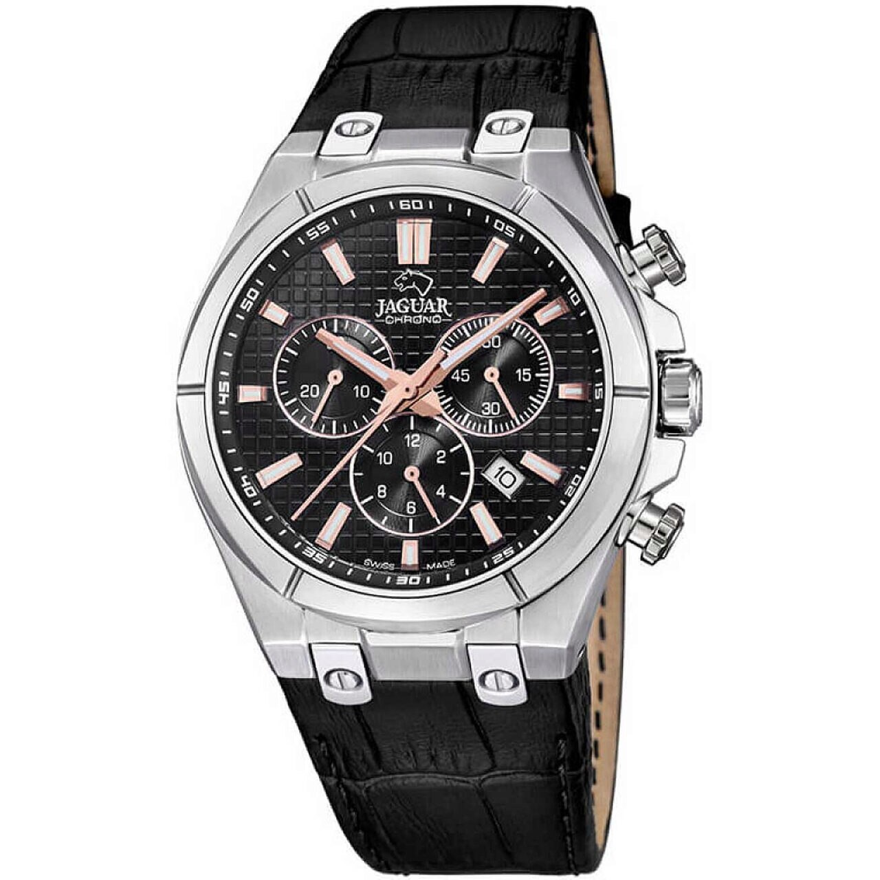 Ceas barbatesc Jaguar J696/4, Quartz, 44mm, 10ATM, Argintiu
