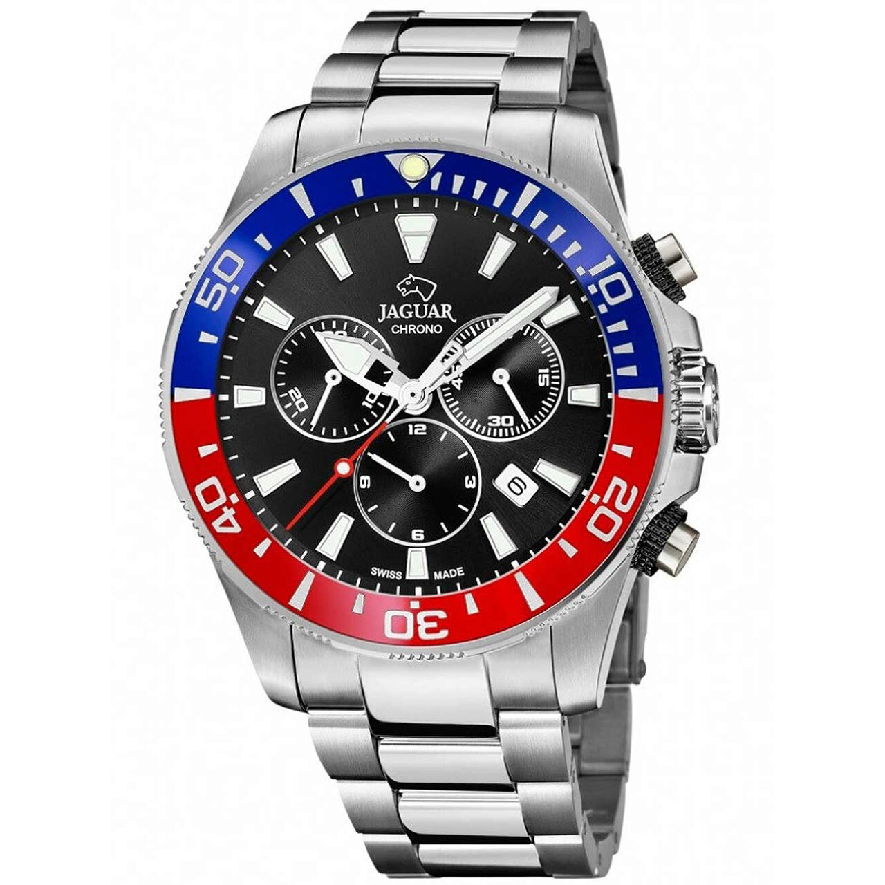 Ceas barbatesc Jaguar J861/6, Quartz, 44mm, 20ATM, Argintiu