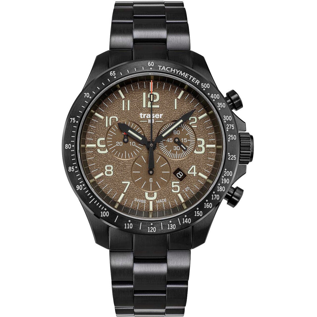 Ceas barbatesc Traser 109460, Quartz, 46mm, 10ATM, Negru