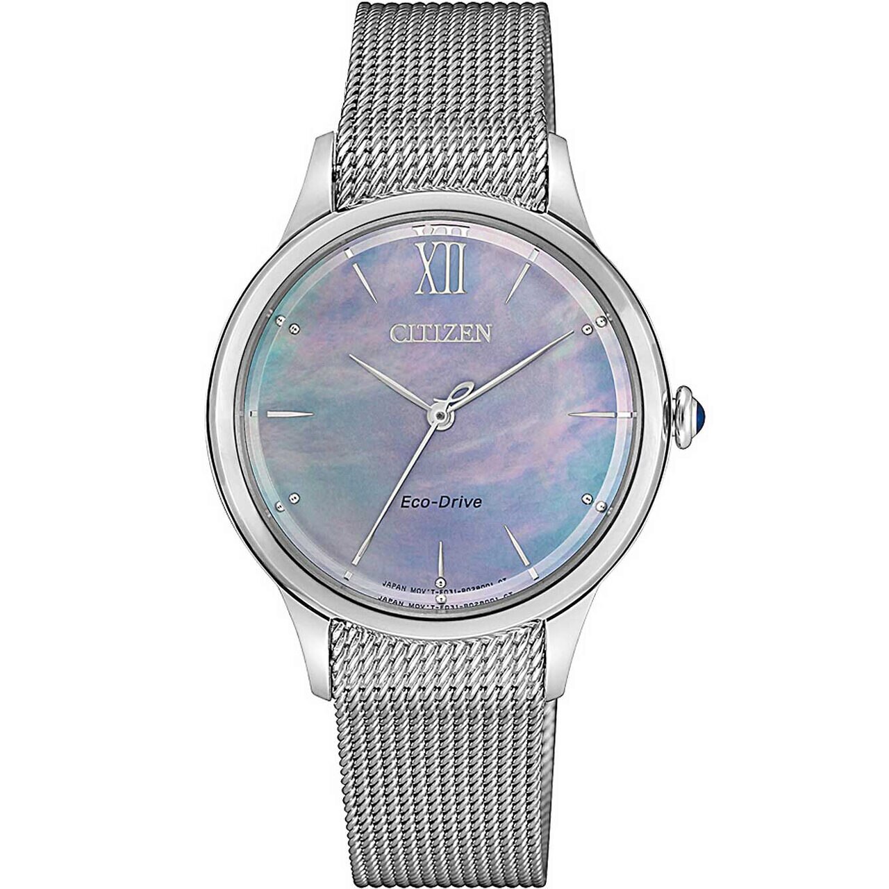 Ceas de dama Citizen EM0810-84N, Quartz, 32mm, 5ATM, Argintiu