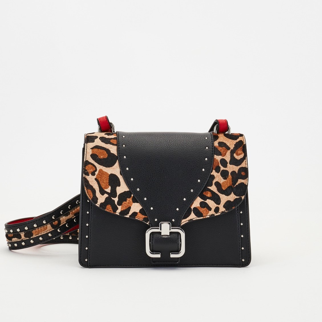 Geanta de mana de dama, Gaudi, Model Luchy V9AI-71244, Piele ecologica, Cu model, Negru, 22x17x9