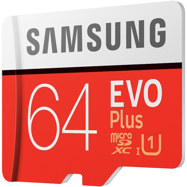 Card de memorie Samsung MicroSDXC EVO Plus, 64GB, UHS-1 (U1), (2020), Clasa 10 + Adaptor SD