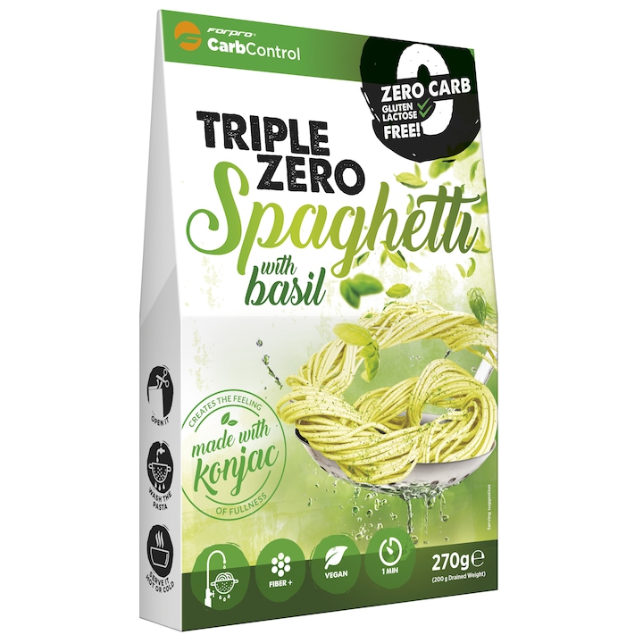 Forpro Zero kalóriás tészta, spaghetti bazsalikommal, 270 g