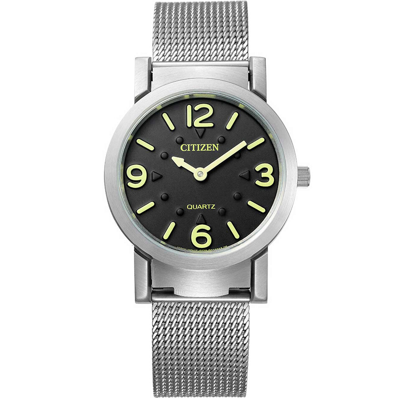 Ceas de dama Citizen AC2200-55E, Quartz, 36mm, 3ATM, Argintiu
