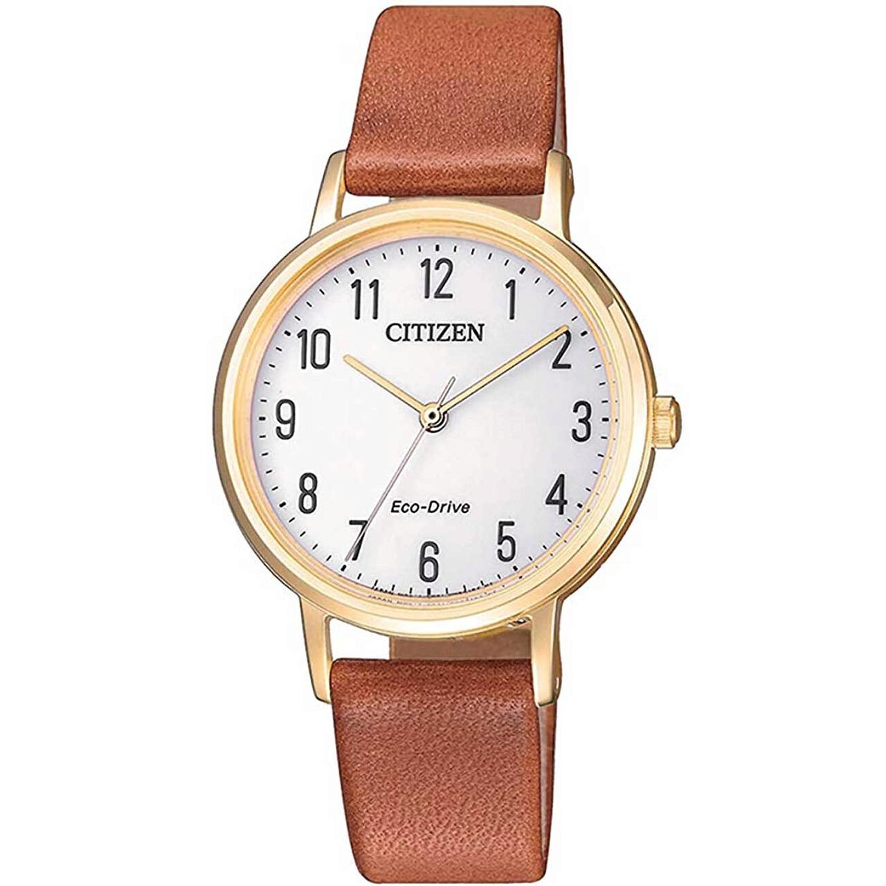 Ceas de dama Citizen EM0578-17A, Quartz, 30mm, 5ATM, Auriu