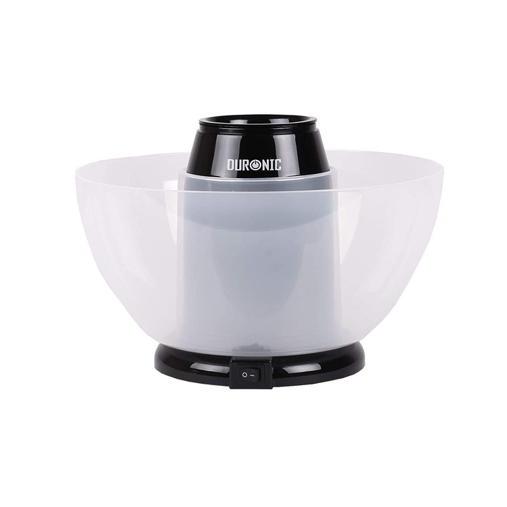 Aparat de popcorn Duronic, POP50 BK, Preparare fara ulei la aer cald, Contine masurator si bol de servire, Fara calorii, 1200W, Negru