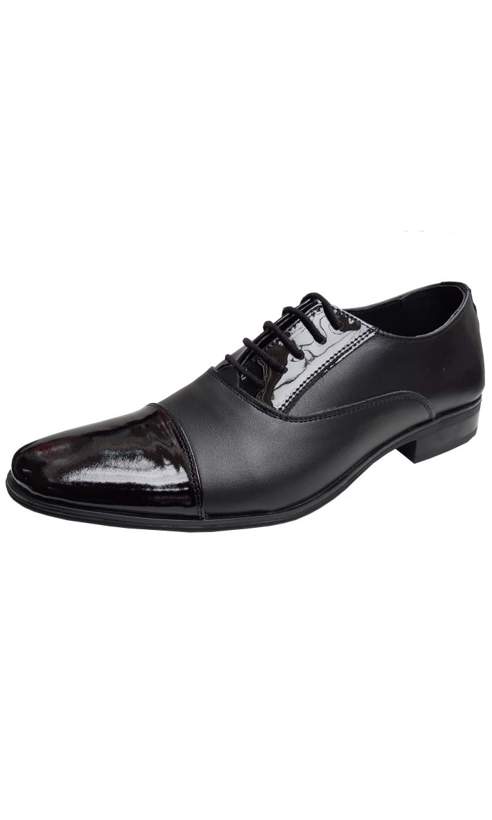 Pantofi barbati Oxford, Ciucaleti, din piele naturala, Negru, Negru