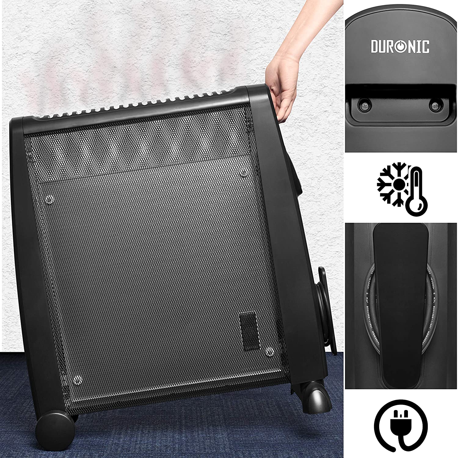 Calorifer electric micatermic cu termostat Duronic, HV102,