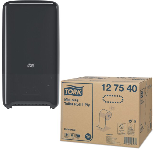 27x Hartie igienica Tork Universal, T6, 127540, 1 strat si Dozator Tork pentru Hartie Igienica TWIN