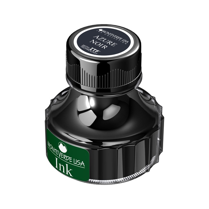 Calimara cu Cerneala 90ml Azure Noir Permanent Monteverde USA, Noir Ink Collection, gri inchis