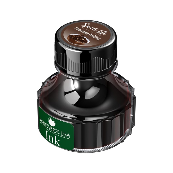 Calimara cu Cerneala 90ml Chocolate Pudding Permanent Monteverde USA, Sweet Life Ink Collection, maro