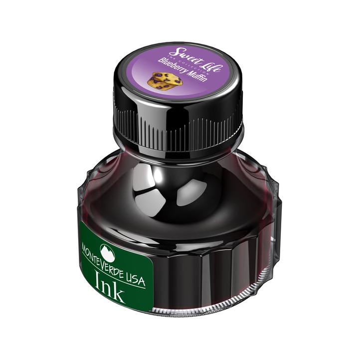Calimara cu Cerneala 90ml Blueberry Muffin Permanent Monteverde USA, Sweet Life Ink Collection, mov