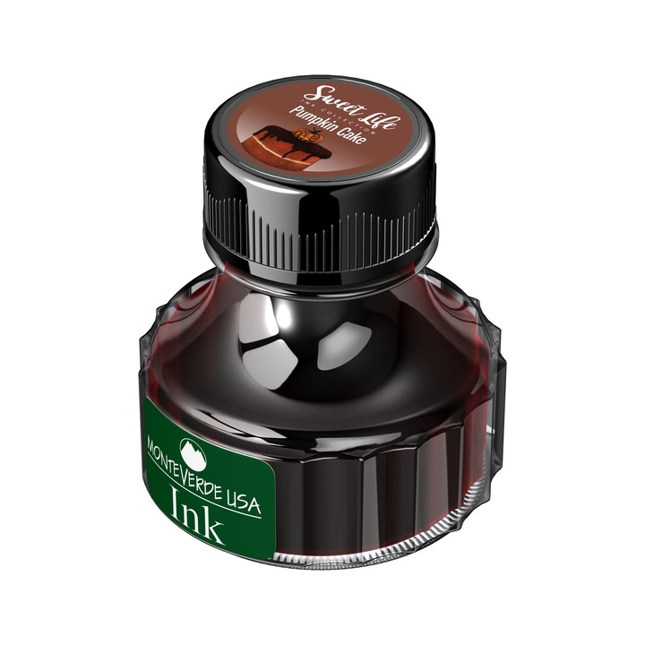 Calimara cu Cerneala 90ml Pumpkin Cake Permanent Monteverde USA, Sweet Life Ink Collection, maro