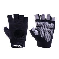 Manusi pentru fitness si sala, GO4FIT, din material respirabil, Negru, Marimea S