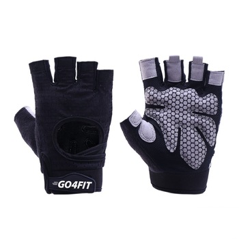 Manusi pentru fitness si sala, GO4FIT, din material respirabil, Negru, Marimea L Manusi pentru fitness si sala, GO4FIT, din material respirabil, Negru, Marimea L