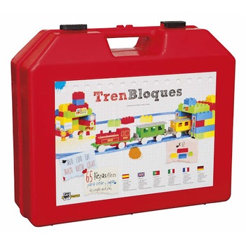Trenulet copii Train Blocks, Pequetren, multicolor Trenulet copii Train Blocks, Pequetren, multicolor