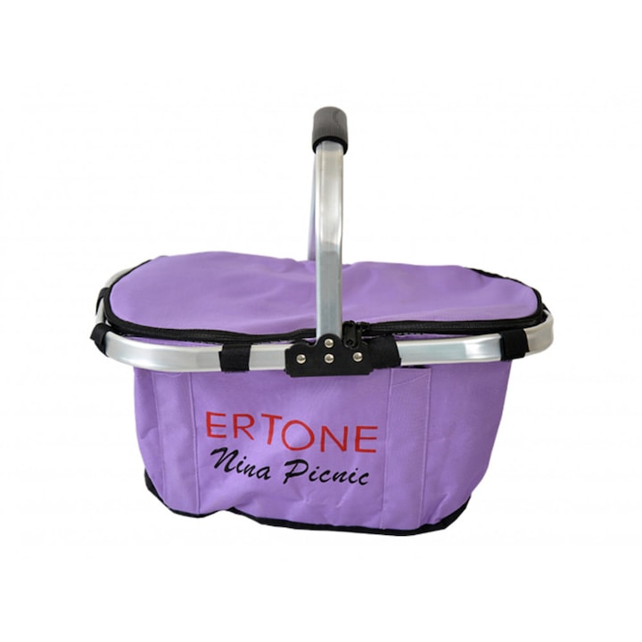 Ertone ERT-MN 403 piknik kosár, összecsukható fogantyúval, hőszigetelt, lila