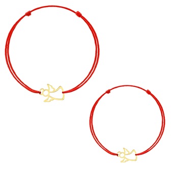 Set Bratari Kabbalah - Mama&Copil - cu pandantiv din Aur 8K - Angel Set Bratari Kabbalah - Mama&Copil - cu pandantiv din Aur 8K - Angel