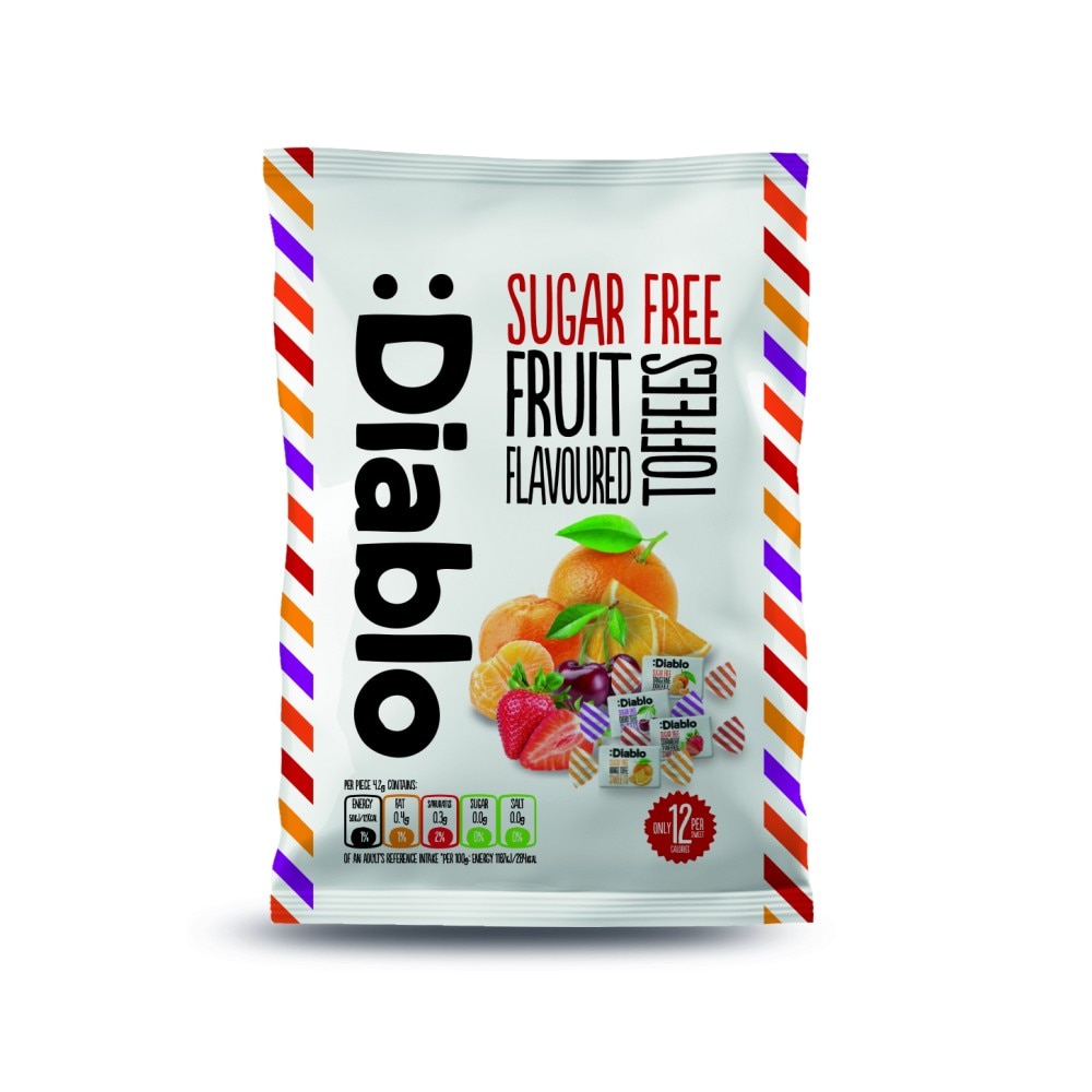 Caramele cu aroma de fructe Diablo, fara adaos de zahar, 75 g