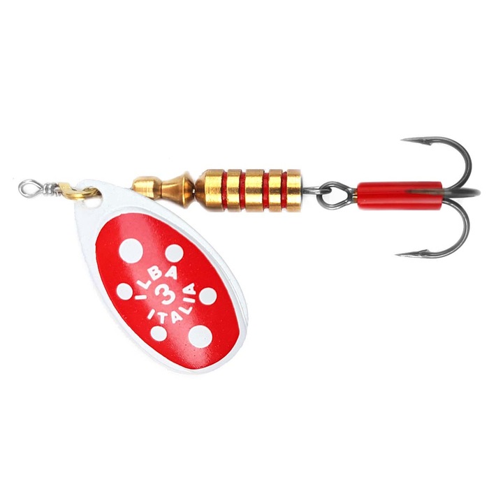 Lingurita rotativa Ilba Tondo marimea 0, 2gr, culoarea Red Bolt White