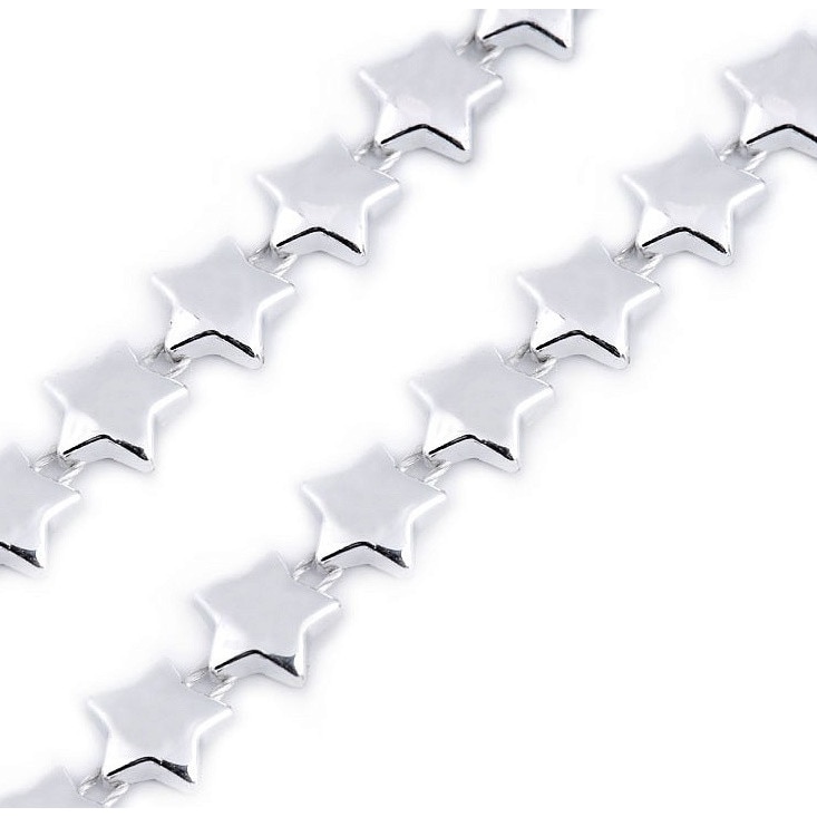 Banda decorativa stelute, latime 10 mm, Stoklasa, lungime 1 m, argintiu