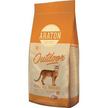 Araton Cat Adult Outdoor Pui si Curcan, 15 kg Araton Cat Adult Outdoor Pui si Curcan, 15 kg