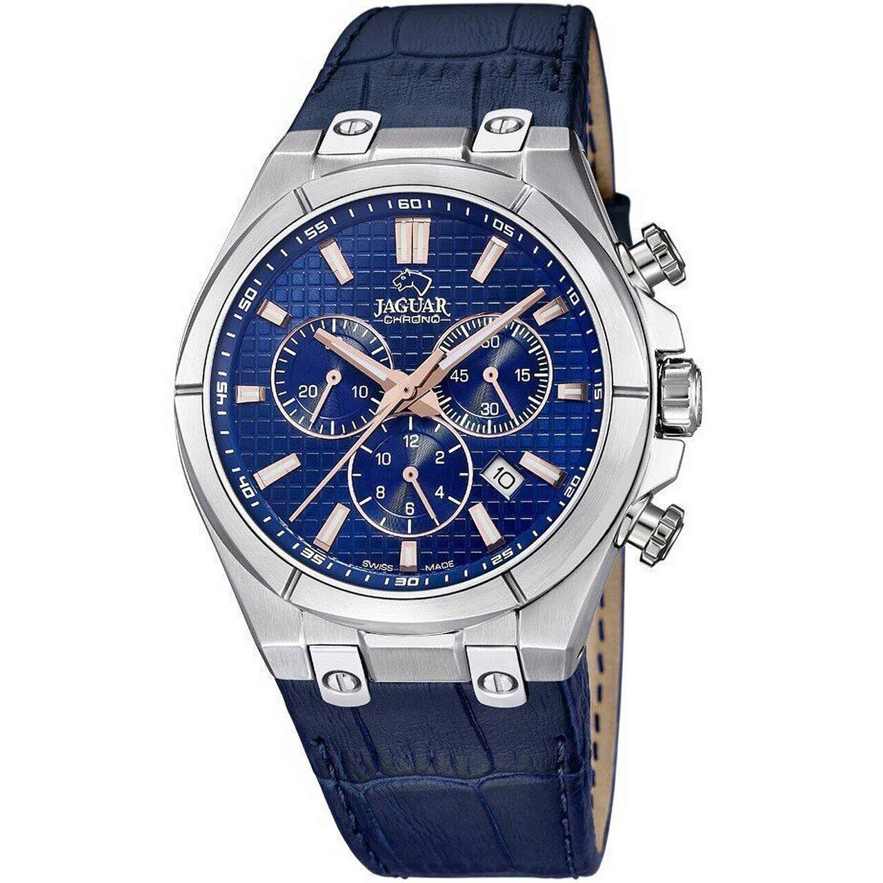 Ceas barbatesc Jaguar J696/2, Quartz, 44mm, 10ATM, Argintiu