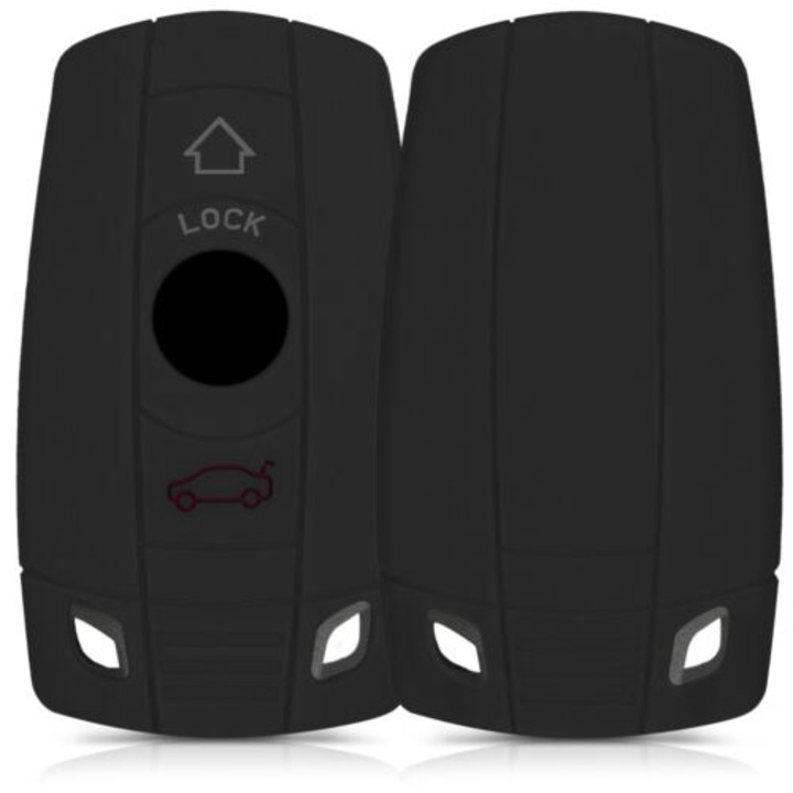 Autókulcs fedél BMW - 3 gomb - Keyless Go, szilikon, fekete, 41117.01