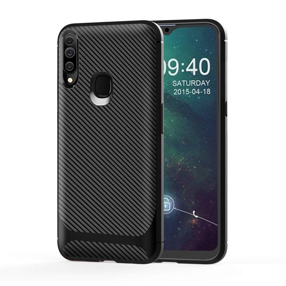 Husa Samsung Galaxy A20S TPU Carbon Fiber Black