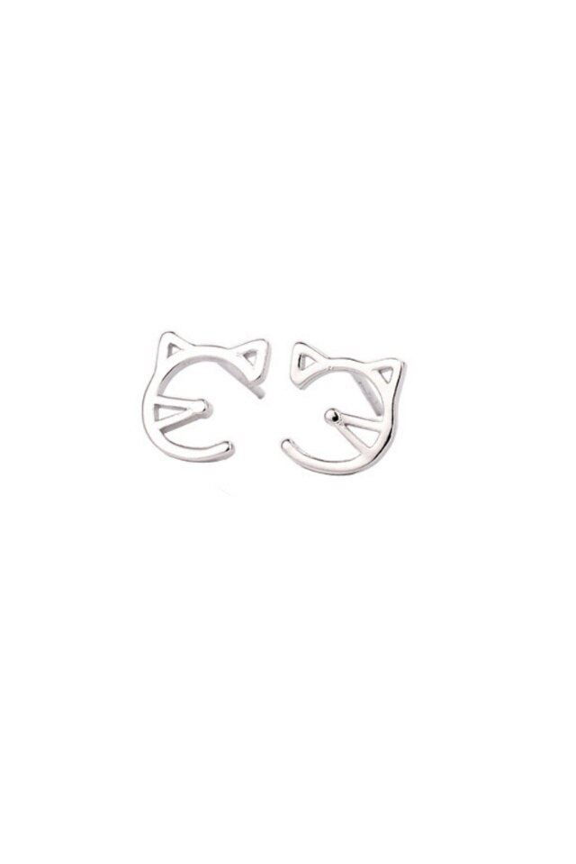 Cercei din argint 925 Kitten cu cheita din argint, ideali cadou, aniversare, sarbatori, martisor